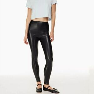 Aritzia Wilfred Free Faux leather high waisted Daria Pants. Size L.